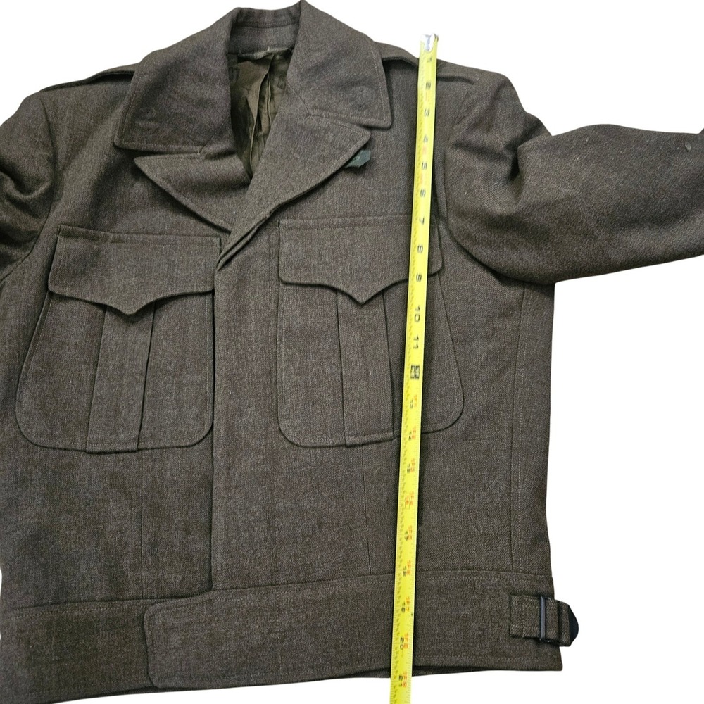 Vintage Green 1940s U.S. Army Wool Ike Jacket Field Coat Men's 34R Military - Picture 6 of 8
